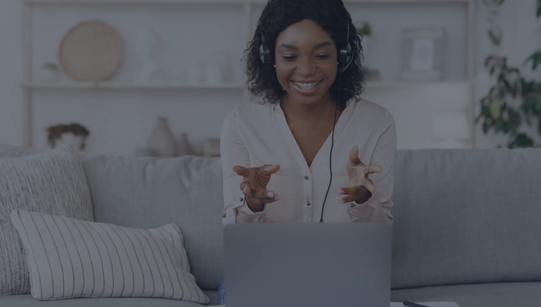 Psychiatrist conducting an online psychiatric evaluation via video